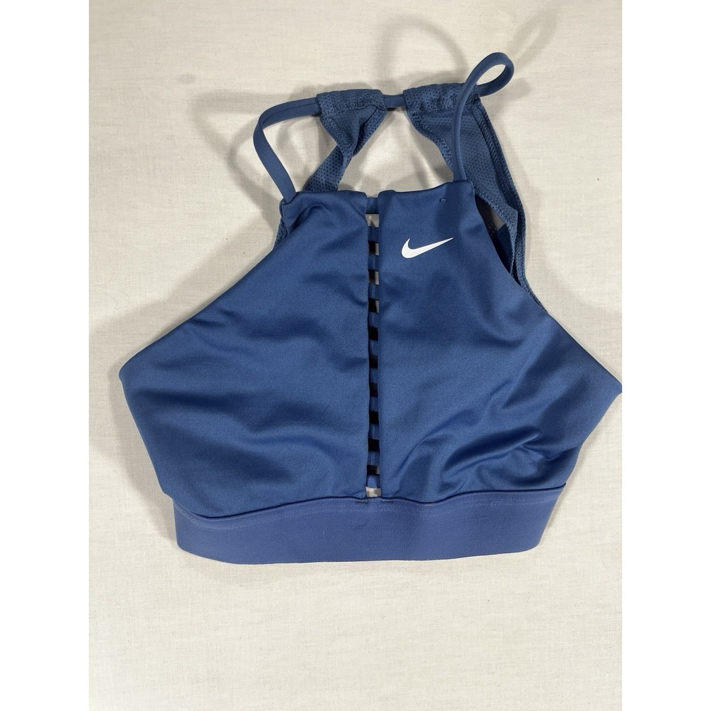 Nike Sports Bra Small Navy Blue‎ Dri Fit Swoosh  Womens Great Condition
